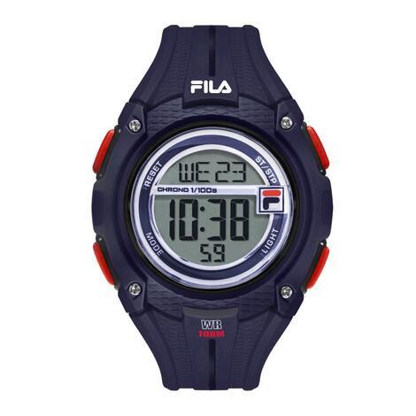 Watch digitale Fila in acciaio e silicone blu 