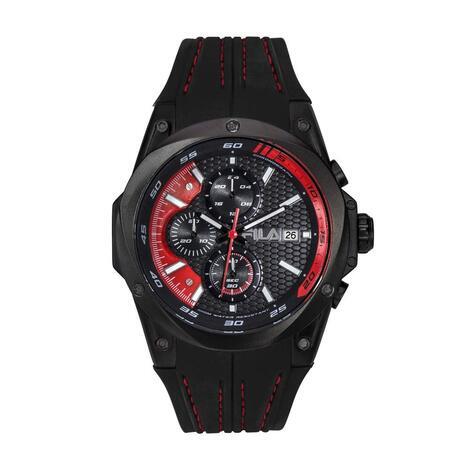 Orologio cronografo Fila di colore nero e rosso