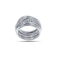 anello a fascia con zirconi fantasia