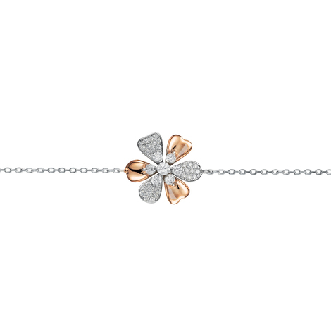 Bracciale forzatina con fiore zk e plain BRACCIALE