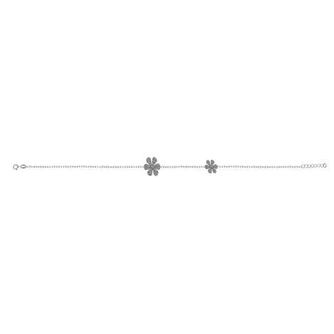 BIG. BRACCIALE ZIRCONI FORZATINA CON DUE FIORI ZK