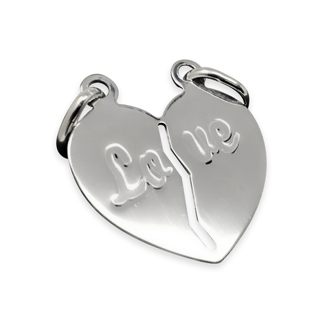Ciondolo a forma di cuore con incisione Love