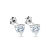 orecchini in oro 18kt a forma di cuore con zirconi