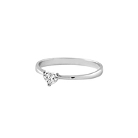 anello donna in oro bianco 18kt e zircone cuore