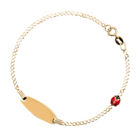 bracciale bimba con coccinella e piast. oro 18kt