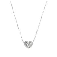 girocollino donna con cuore oro bian. 18kt e zirc.
