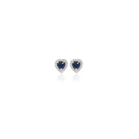 orecchini cuore pietra blu e zirconi in oro 18kt