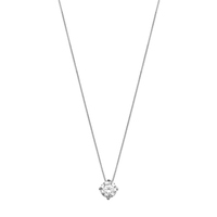 girocollo donna punto luce oro bianco 18kt e zirc.