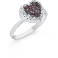 anello in oro 18 kt con cuore rubino