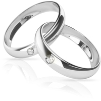 fede in oro bianco9kt 2,5gr con diamante da 0,03ct