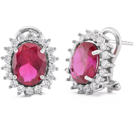 18 carati Oro bianco - Anello Rubino rosso naturale da 1,28