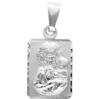 medaglia sacra in oro bianco 18 kt