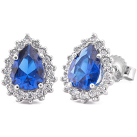 orecchini con zircone zaffiro goccia in oro 18 kt