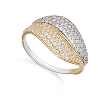 anello donna in oro bicolore 18kt con zirconi