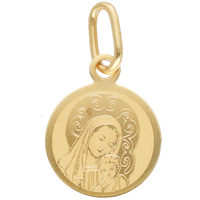 medaglia sacra in oro giallo 18 kt