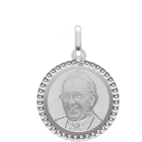 medaglia sacra in oro bianco 18 kt