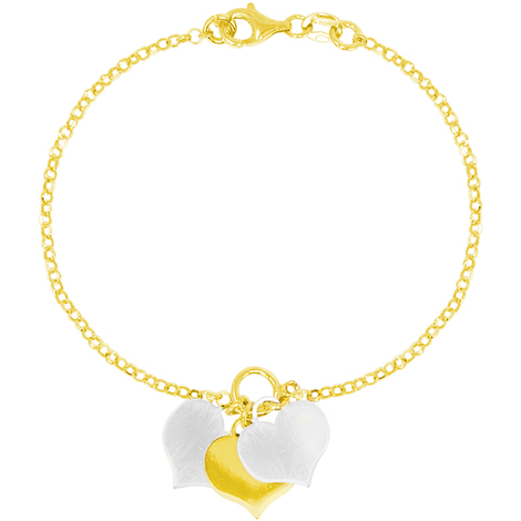 Bracciale cuorein argento dorato