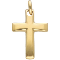 ciondolo a croce liscia in oro 18kt sarnioro