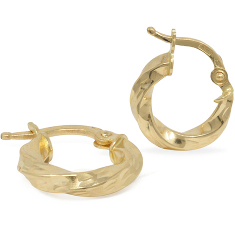 Orecchini cerchio torchon in oro 18 Kt