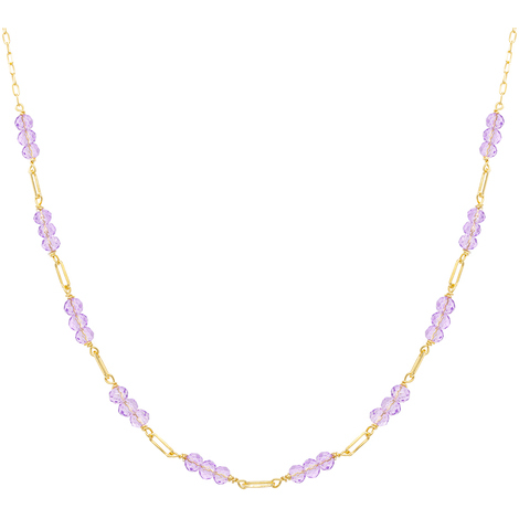 Girocollo in argento925 gold con cristalli lilla