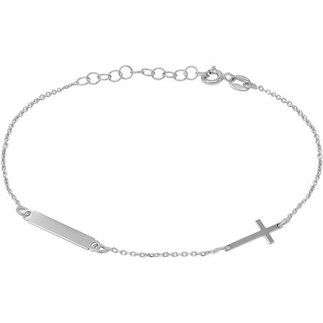 Bracciale in argento925 silver con targa e croce