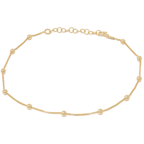 Cavigliera in argento925 gold con sfere dorate