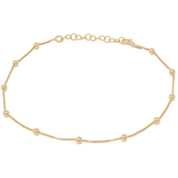 cavigliera in argento925 gold con sfere dorate