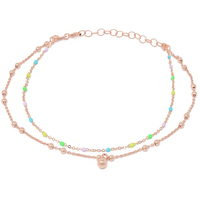 cavigliera in argento925 ros con perline colorate