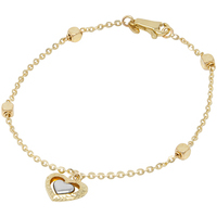 bracciale in oro 18 kt con cuore e beads 