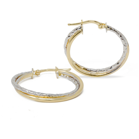 Orecchini doppio cerchio in oro 18 Kt