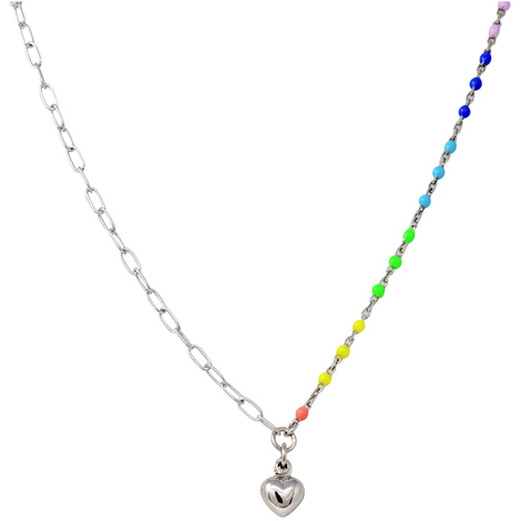 Collana arcobaleno in argento925 con cuore 