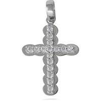 ciondolo a croce in oro 18kt con zirconi sarnioro