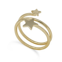 anello da donna in argento 925 gold con stelle 