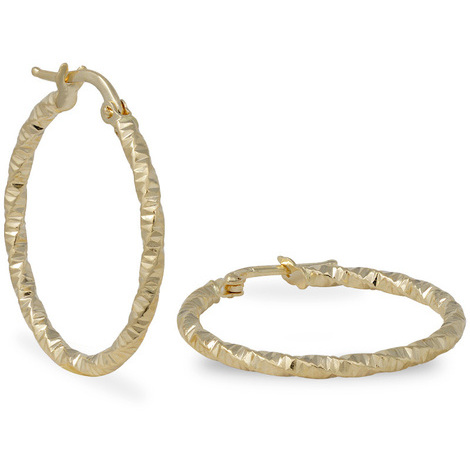 Orecchini cerchio torchon oro 18Kt SarniOro