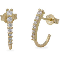 orecchini ovali oro 18kt con zirconi sarnioro