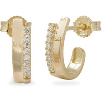orecchini ovali oro 18kt con zirconi sarnioro