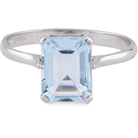 anello zircone topazio rettangolare in oro 18 kt