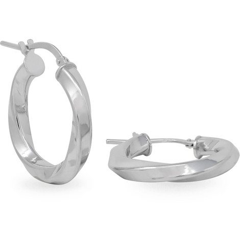 Orecchini a cerchio in argento 925 torchon