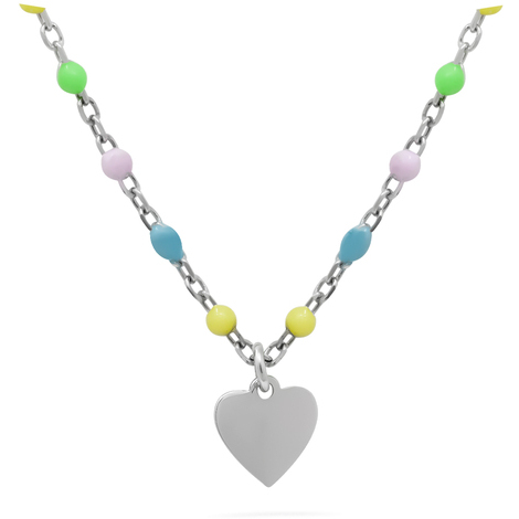 Collana bimba argento 925 pietre colorate e cuore