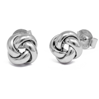 orecchini a forma di nodo in oro bianco 18kt