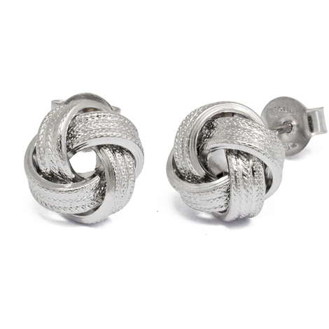 Orecchini a forma di nodo in oro bianco 18Kt 