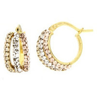 orecchini a cerchio tre colori oro 18kt e zirconi