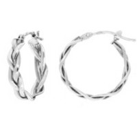 orecchini a cerchio intrecciati oro bianco 18kt