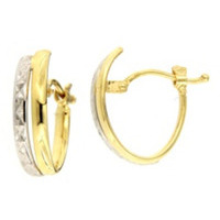 orecchini da donna ovali bicolore in oro 18kt