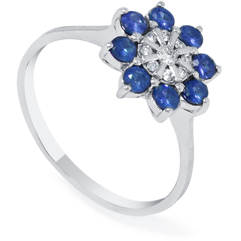 Anello in oro 18KT ccentrale a forma di fiore