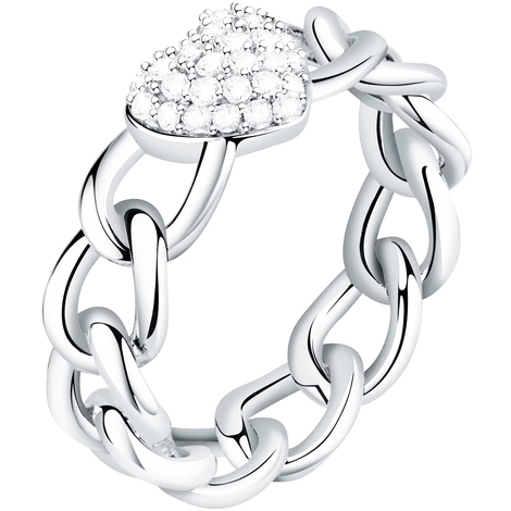 Anello a fascia con cuore in acciaio Morellato 