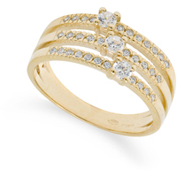 anello a fascia in oro giallo 9kt con zirconi 