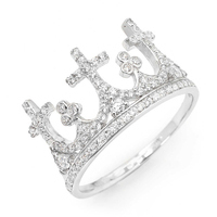 anello amen in aregento con croci 