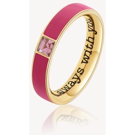 Anello Brosway in acciaio316L con smalto viola