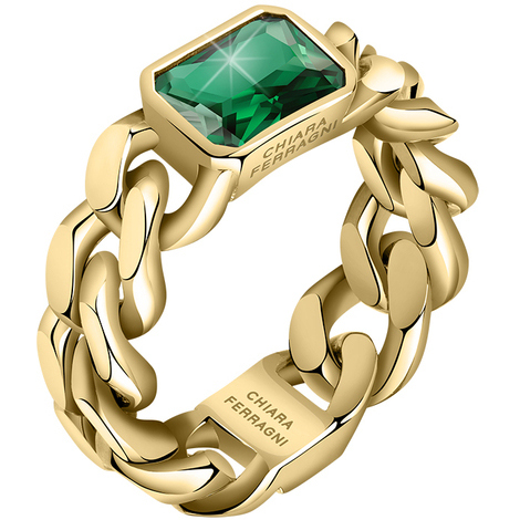 Anello Chain Chiara Ferragni gold con cristalli